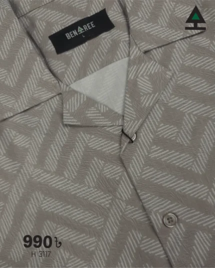 Cuban Collar Half Sleeve Shirt- 23H 3117