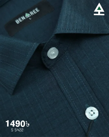 Textured Stripe Cotton Casual Shirt  - 23S 5422