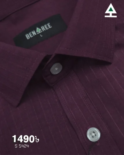 Textured Stripe Cotton Casual Shirt - 23S 5424