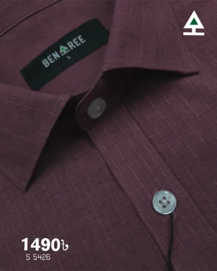 Textured Stripe Cotton Casual Shirt - 23S 5426