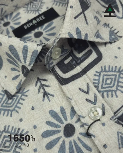 Denim Blue, Dark grey on Oatmeal Beige  - 23S 5448