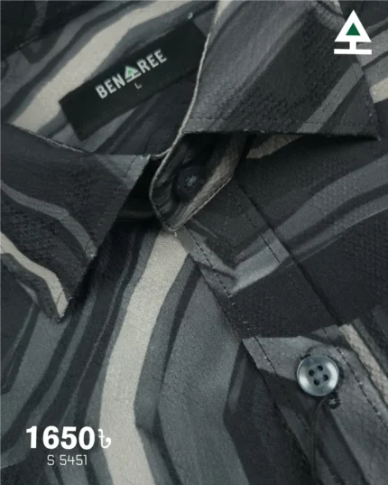 Charcoal, Dark Grey & Off White Shirt  - 23S 5451