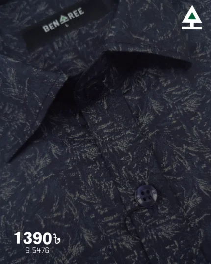 Men’s Printed Navy Blue Casual Shirt  - 23S 5476
