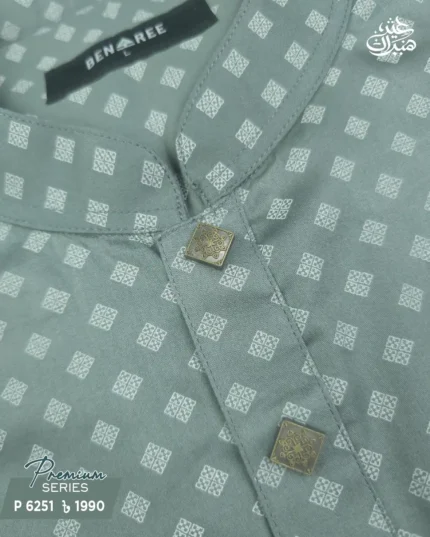 Deep silver grey Panjabi - P 6251