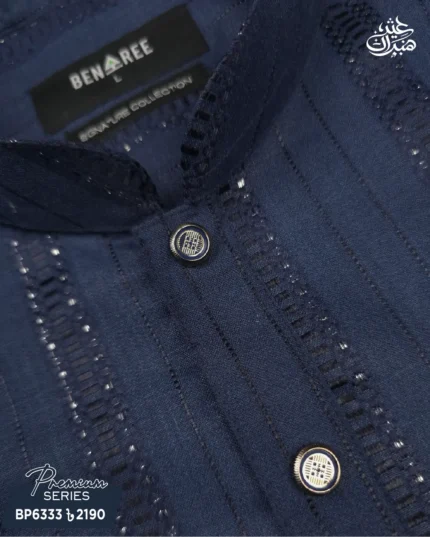 Navy Blue Panjabi - P 6333