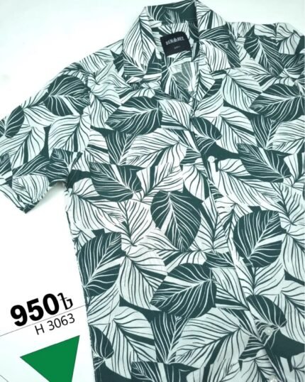 Cuban Collar Half Sleeve Shirt- 23H 3063