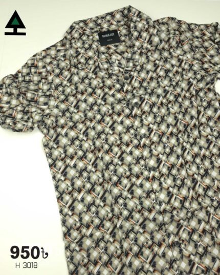 Cuban Collar Half Sleeve Shirt- 23H 3018