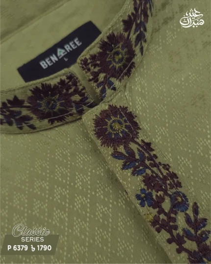 Pear Embroidery Panjabi - P 6379