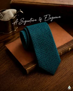 Teal patterned silk tie from BENTREE, a premium formal accessory for men in Bangladesh